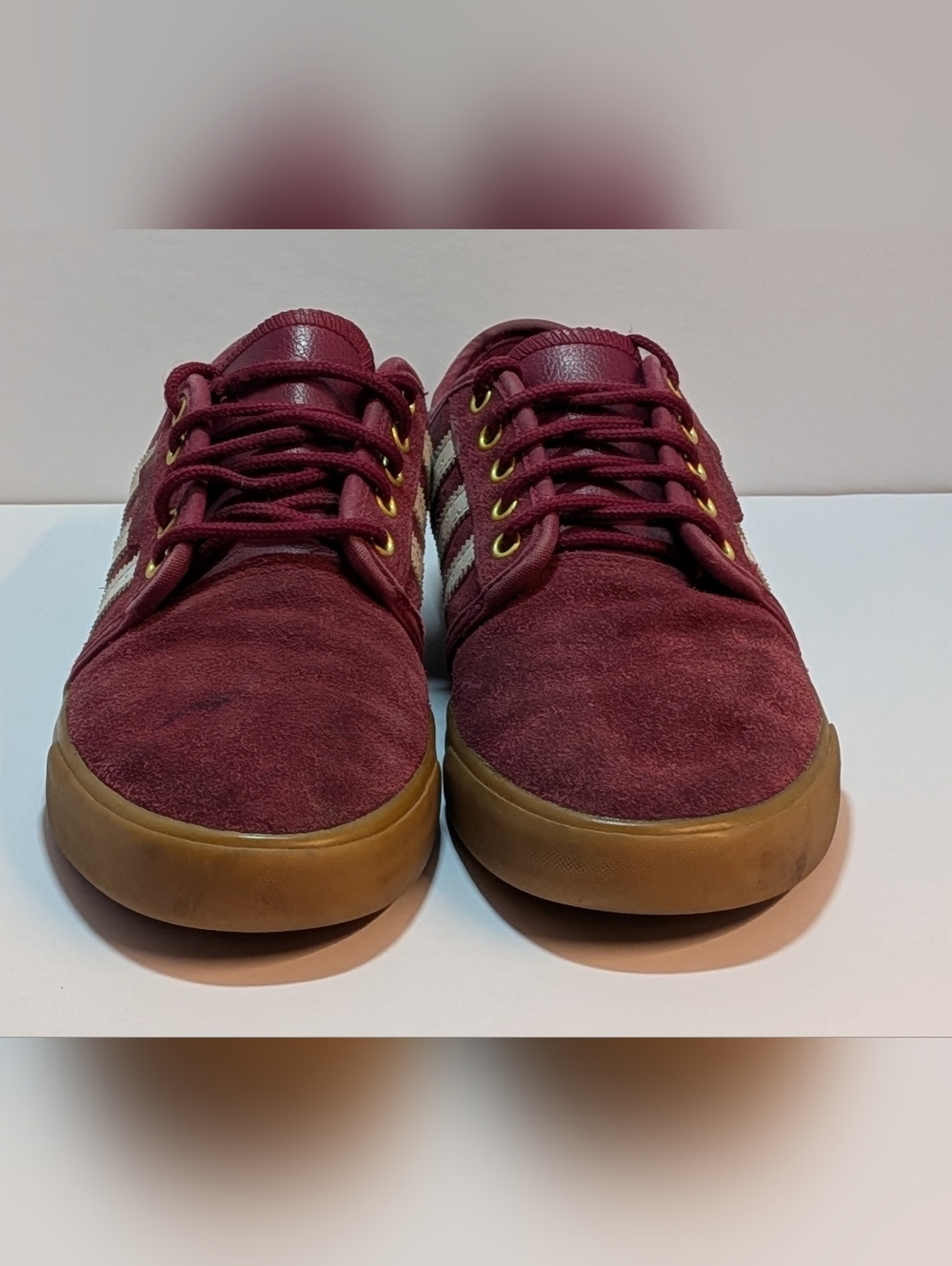 Adidas Originals Seeley Burgundy Suede Gum Sole Sneakers Men’s Size 7 - Picture 4 of 8